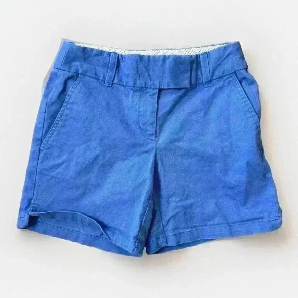 LOFT The RIVIERA Slate Blue SHORTS SIZE 00 Flat Front Classic Summer
